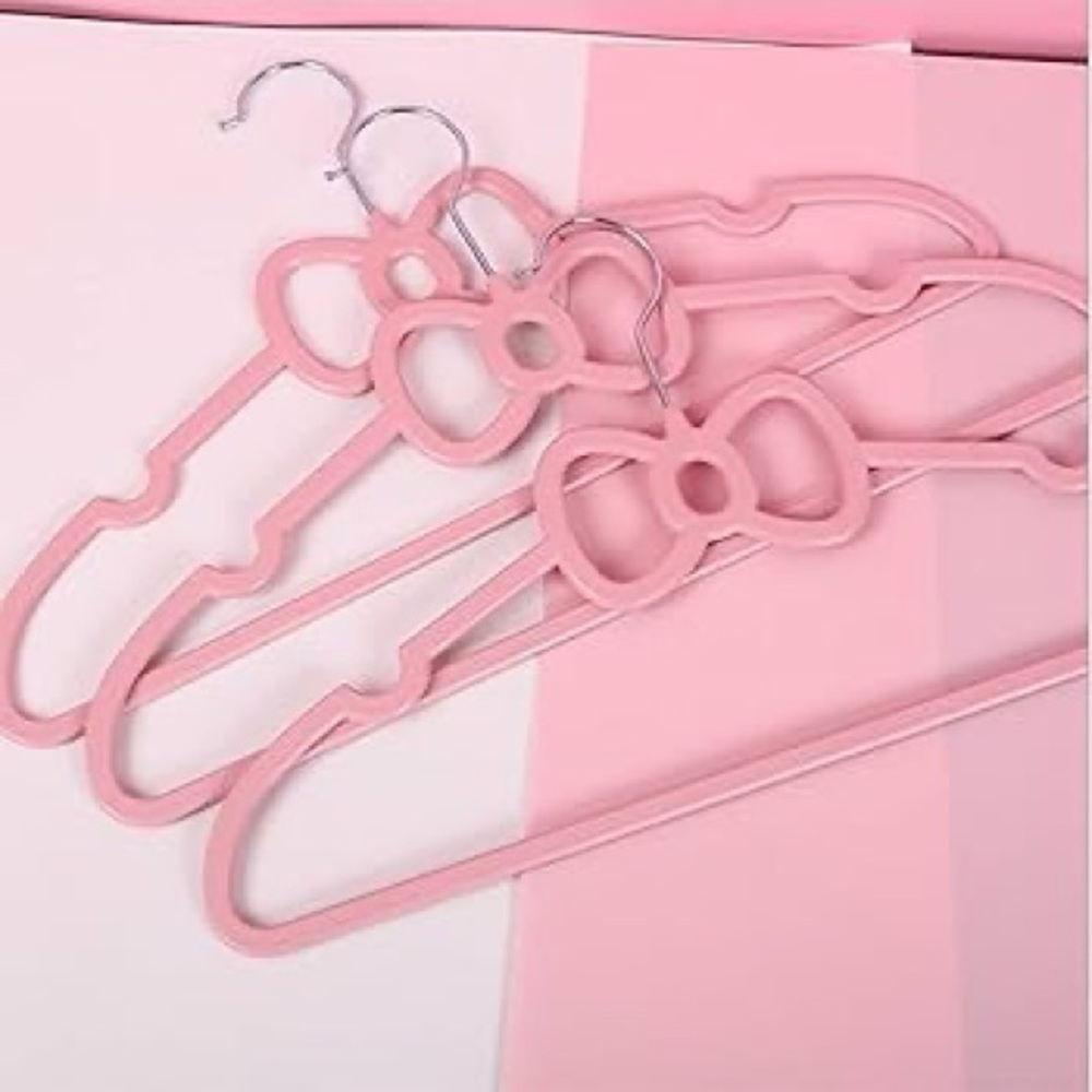 40PCS Felt Infants Nursery Closet Hangers, Toddler, Coat Hangers Clothes Pink